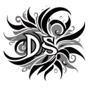 "DS" maori and tribal patterns tattoo design idea