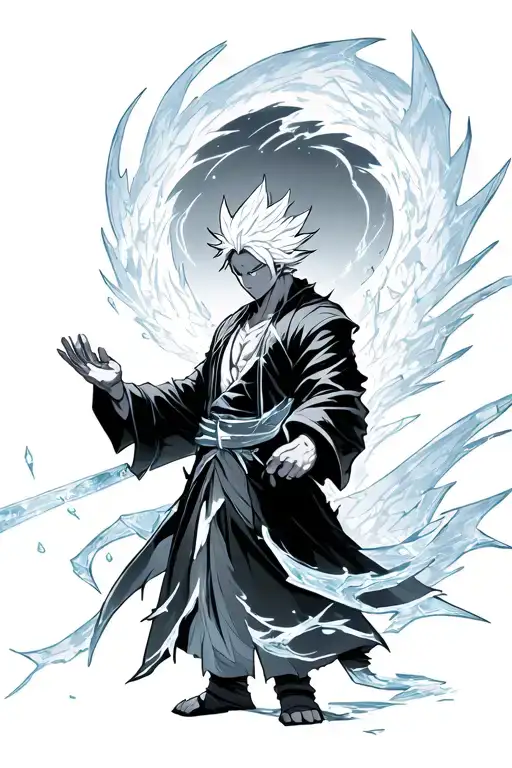 Hitsugaya Toshiro summoning his ice tattoo design idea