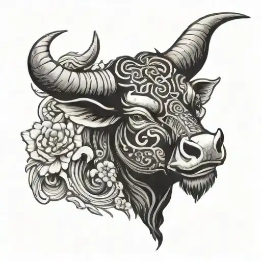 Chinese Ox tattoo design idea