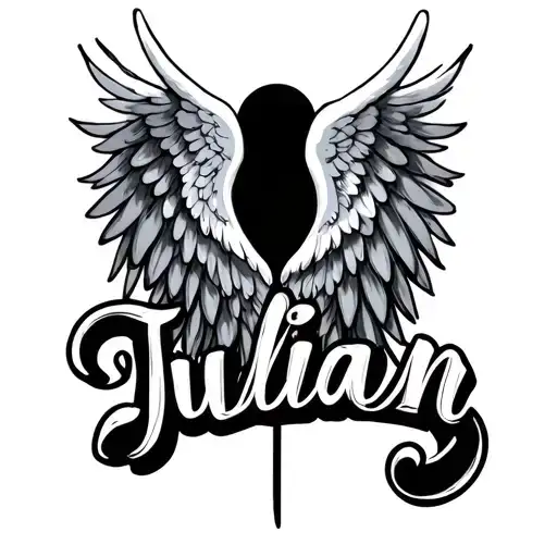 "Julian" angel wings tattoo design idea