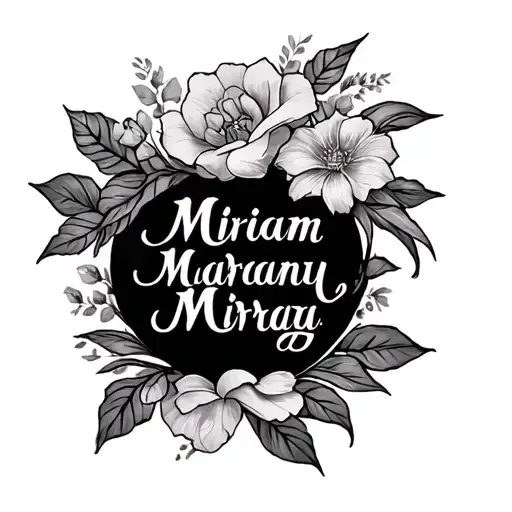 different tattoo inspiration for the names Miriam, Melany, Mariana, Maya, and Mireya tattoo design idea