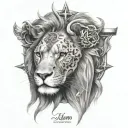 Theo, Christian cross, 2h28, surprise, lion, sagittarius, skull tattoo design idea