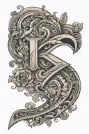 letter k, c, c, j and heart shape tattoo design idea
