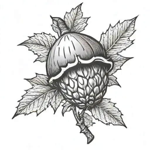 acorn tattoo design idea