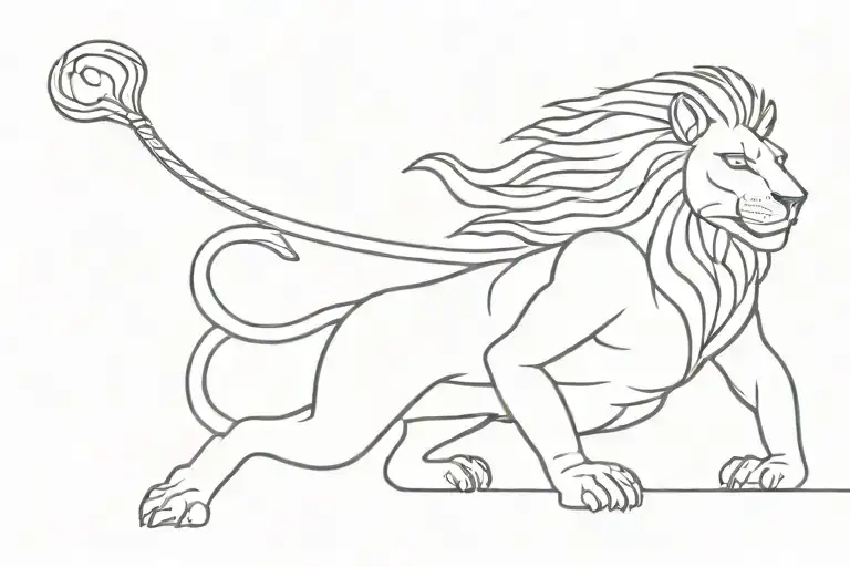 Lion Warrior girl tattoo design idea