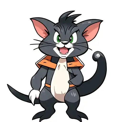 Jerry de Tom and Jerry, is dressed in Jiraya of the animated Natuto and he stands on the Gamabunta de Naruto toad tattoo design idea