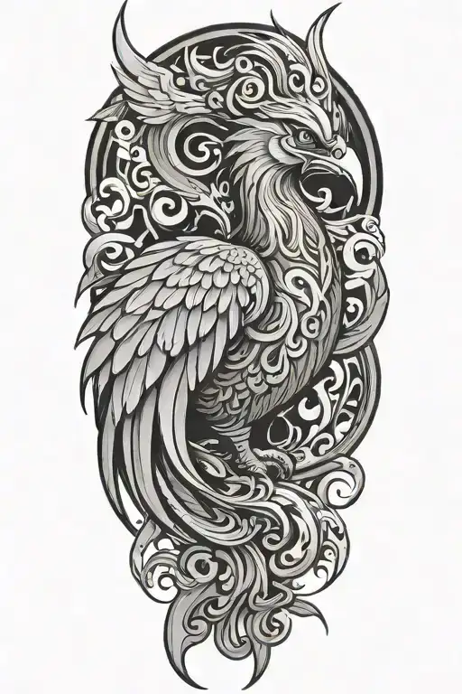 Techno Phoenix tattoo design idea