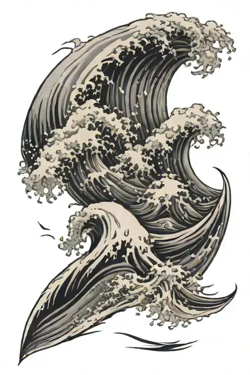 Tsunami tattoo design idea