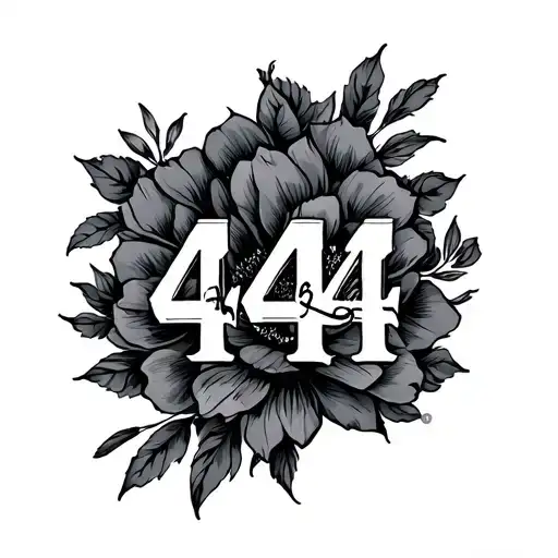444 written tattoo design idea