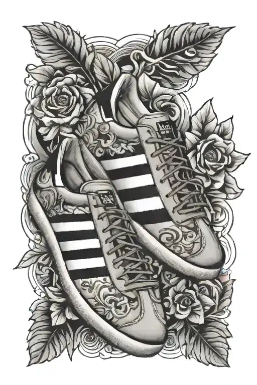 adidas gazelle sneakers hanging tattoo design idea