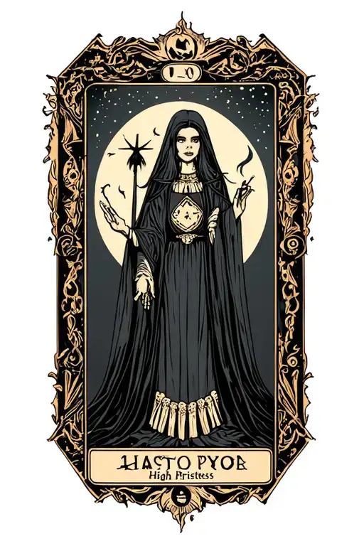 hallowen and tarot card the high priestess tarot tattoo design idea