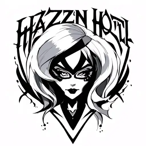 Hazbin Hotel valentino tattoo design idea
