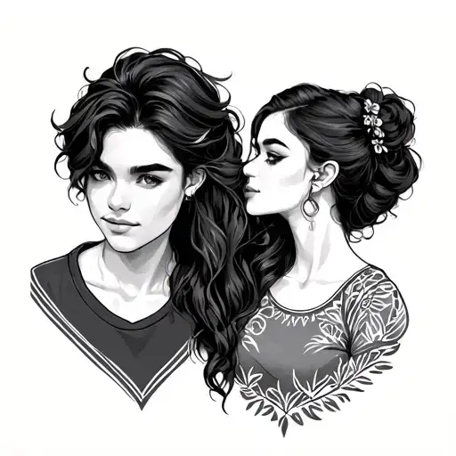 best friend girl guy matching tattoo tattoo design idea