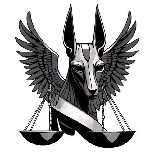 Libra tattoo with anubis tattoo design idea