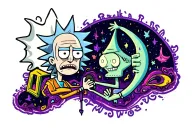 rick and morty LSD tattoo design idea