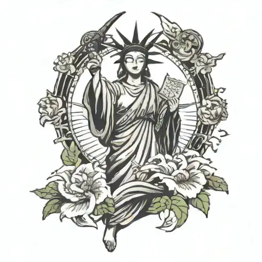 lady  liberty tattoo design idea