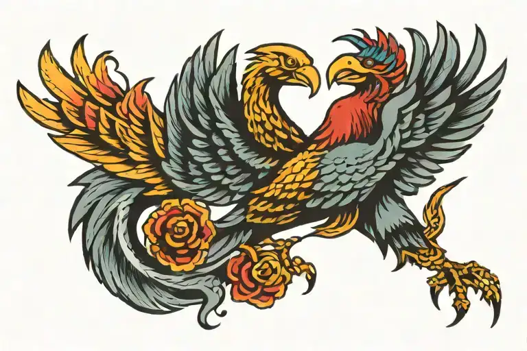 Scorpion Eagle Phoenix tattoo design idea