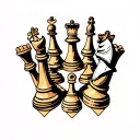 Chess pieces tattoo design idea