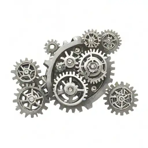 bio mechanical gears tattoo design idea
