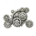 bio mechanical gears tattoo design idea