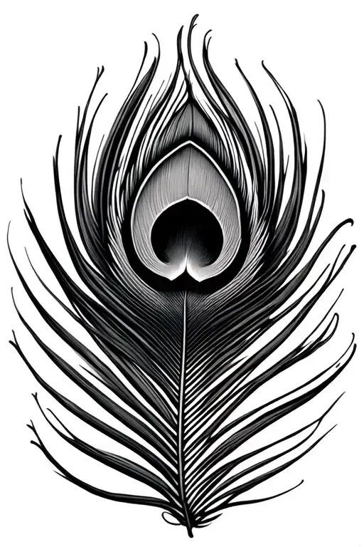 peacock feather and twist tie ring tattoo design idea