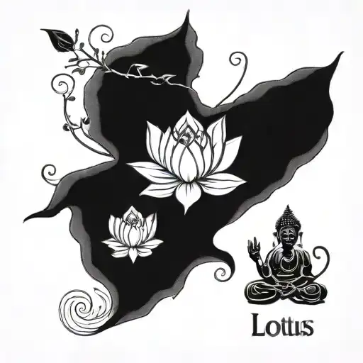 lotus and buddha tattoo design idea