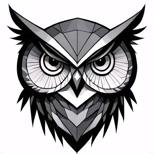 Geometric Owl tattoo design idea