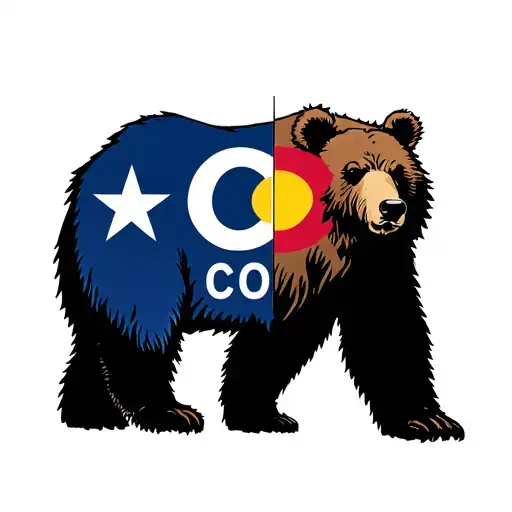 the stars from the Chicago flag mixed with the bear from the California flag mixed with the CO from the Colorado flag.  tattoo design idea