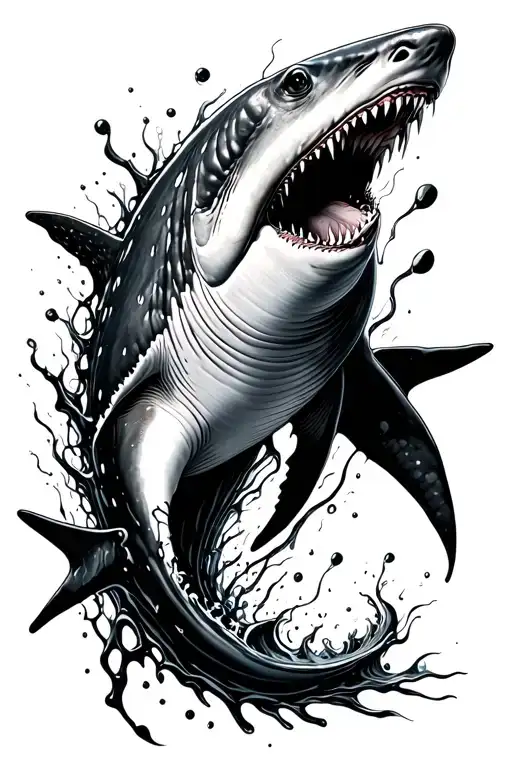 oil spill with whale shark incorporated within tattoo design idea