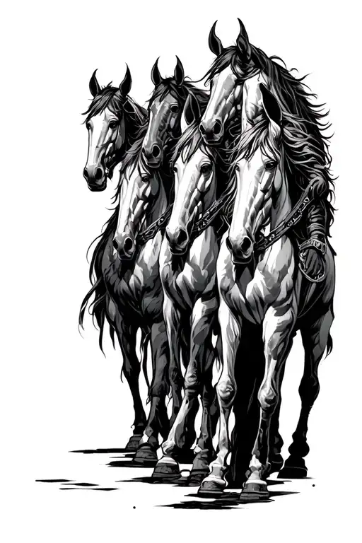 four horsemen of Apocalypse on suits tattoo design idea