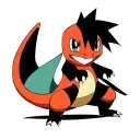 charmander dressed as sasuke tattoo design idea