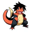 charmander dressed as sasuke tattoo design idea