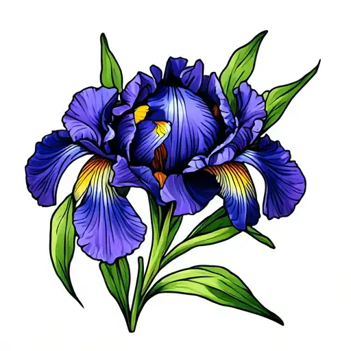 iris flower tattoo design idea
