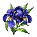 iris flower tattoo design idea