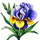 iris flower tattoo design idea