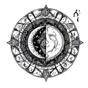 mandala with two zodiacs virgo and aquarius zodiac sign tattoo design idea