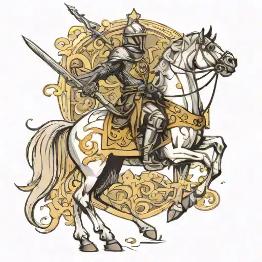 Young knight, learn;  Loveth god; furthermore honor women 2	Thus cultivate your honor.  Practice chivalry and learn tattoo design idea