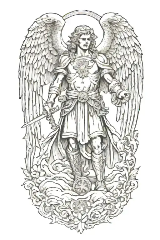 st Michael the archangel tattoo design idea