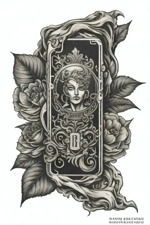 A bold forearm sleeve tattoo featuring the Apple iPhone “Do Not Disturb” icon and the number “641” prominently integrat  tattoo design idea