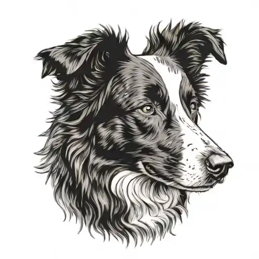 border collie tattoo design idea