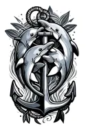 anchor, twins,star, Aboriginal elements, 3 x dolphins tattoo design idea