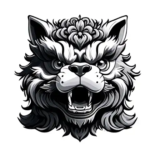Japanese Foo Dog tattoo design idea