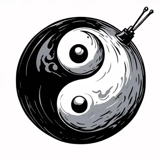 Yin Yang Bomb tattoo design idea