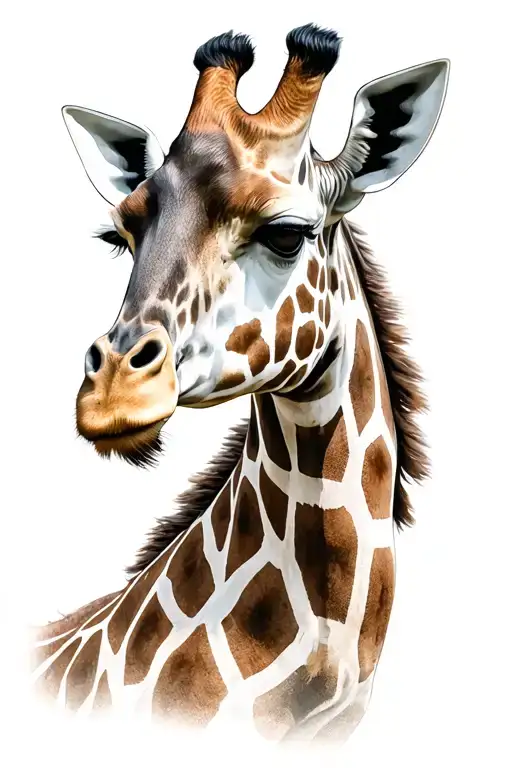 giraffe standing tattoo design idea