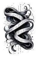 Morse code flowing tattoo design idea