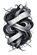 Morse code flowing tattoo design idea