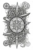 We proceeded with a trident, a submarine and a compass tattoo design idea