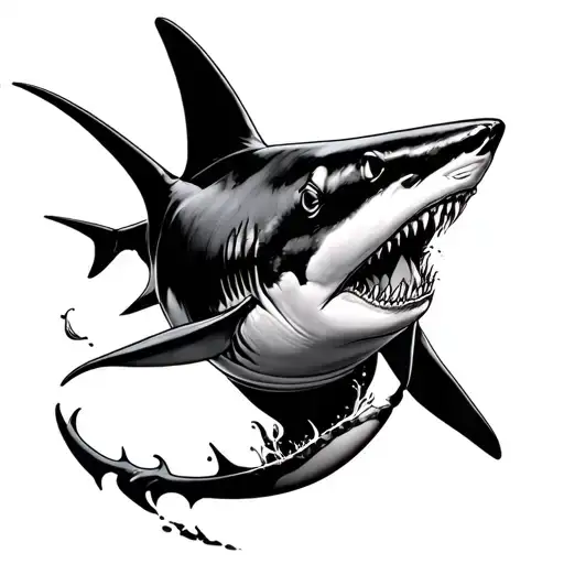 Great White Shark tattoo design idea