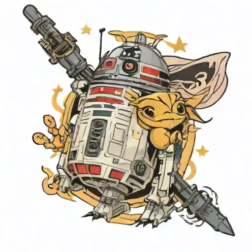 star wars studio ghibli characters tattoo design idea