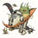 star wars studio ghibli characters tattoo design idea